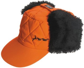 blaze orange ear flap cap